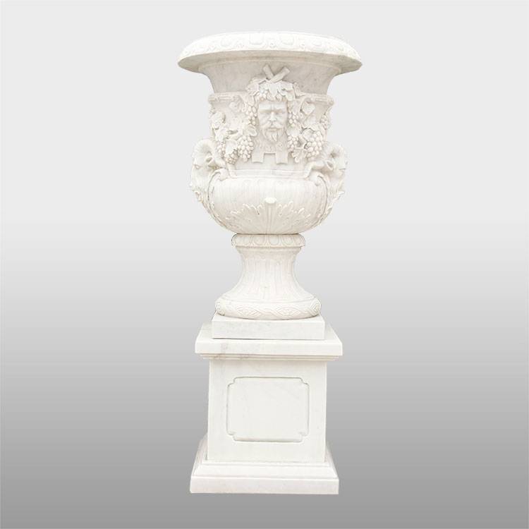 Good Quality Architectural Sculpture – White garden stone flowerpot sculpture price – Atisan Works