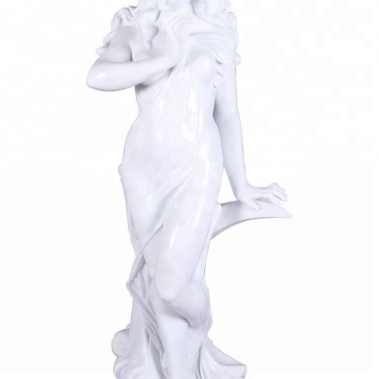 Outdoor marble stone carving nude woman garden sculpture
