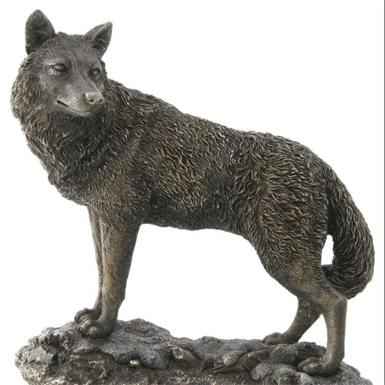 Wholesale Dealers of Augustus Bronze Statue - Life size animal  bronze Garden wolf Statue – Atisan Works