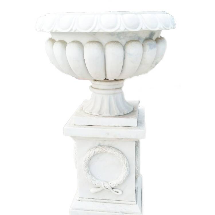 Good Quality Architectural Sculpture – Outdoor decoration  Marble Planter Stone Flowerpot Vase – Atisan Works