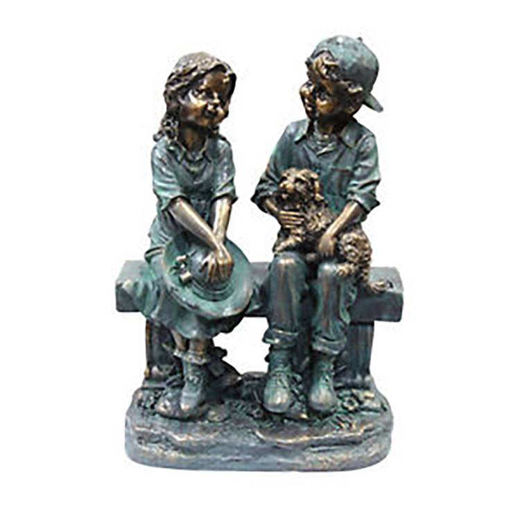 Popular design garden decoration casting sitting bronze girl reading book statue