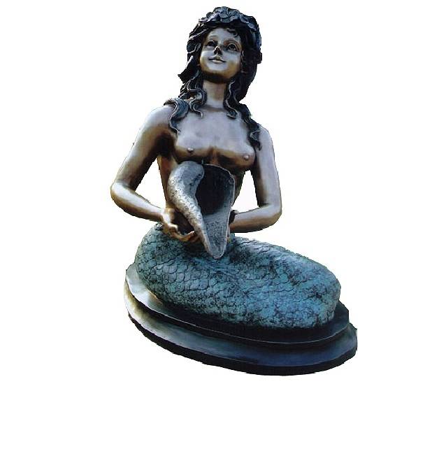 Outdoor bronze  mermaid figures Garden water fountain for sales