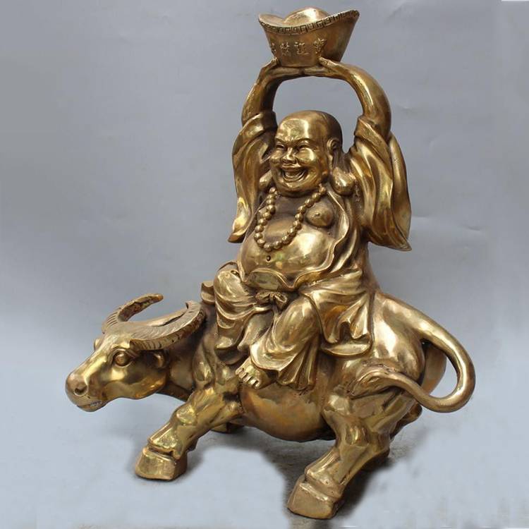 painting bronze laughing buddha statues