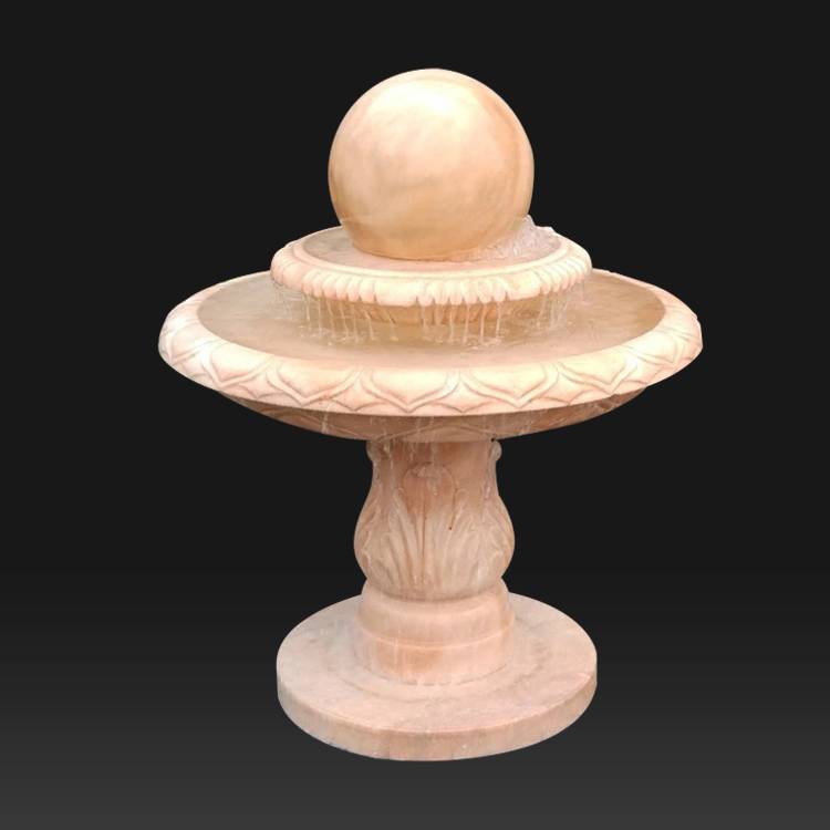 White red yellow marble sphere floating granite ball fountain