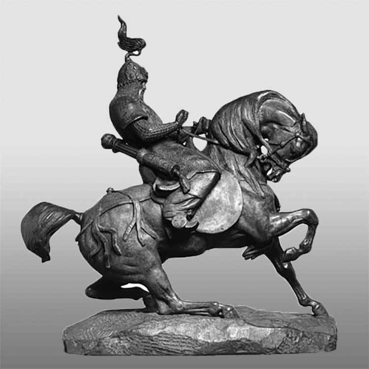 Decorative  life size  ridding horse chinese bronze warrior statue