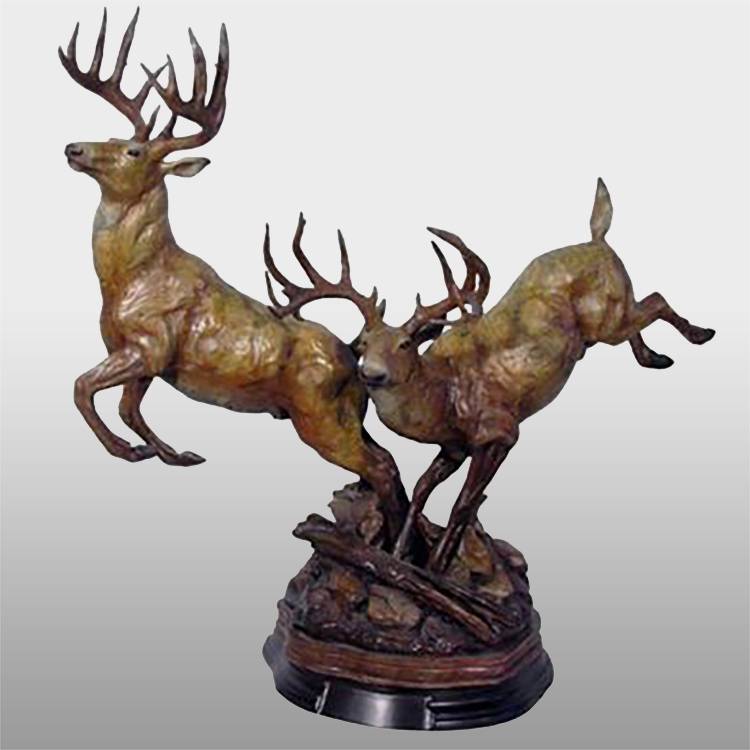 OEM/ODM Supplier Bronze Multihand Kwanyin Sculpture - Outdoor garden decor animal deer sculpture bronze life size elk statues for sale – Atisan Works