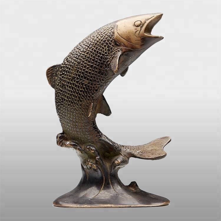 Garden home decor brass decorative fish sculpture