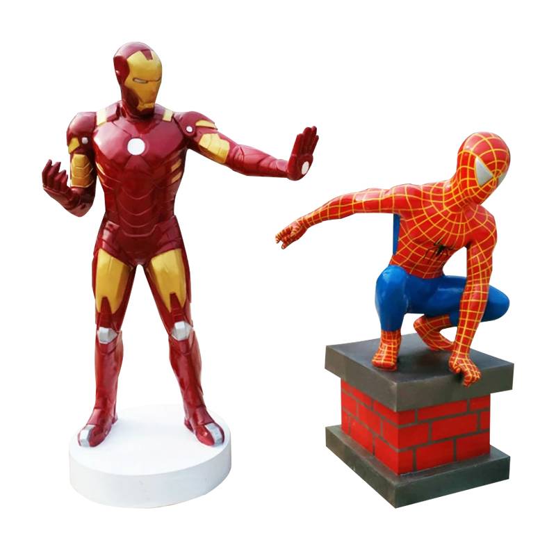 Cartoon character sculpture of the movie spiderman