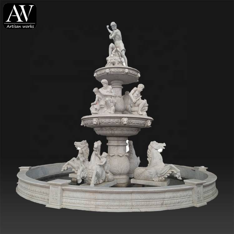 Good Quality Fountain – Factory sale marble garden horse sculpture water outdoor fountains – Atisan Works