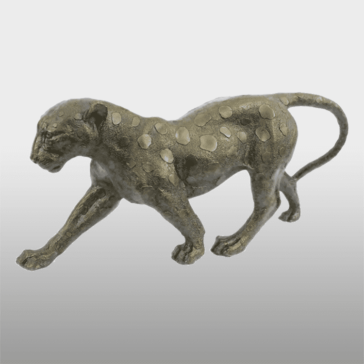 Animal statue outdoor large decoration modern bronze and brass leopard statue