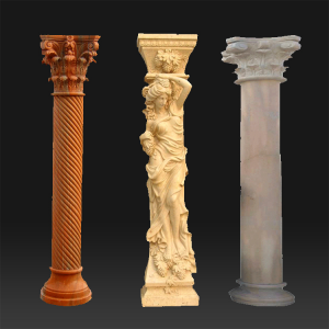 Decoration customized indoor marble column sculpture