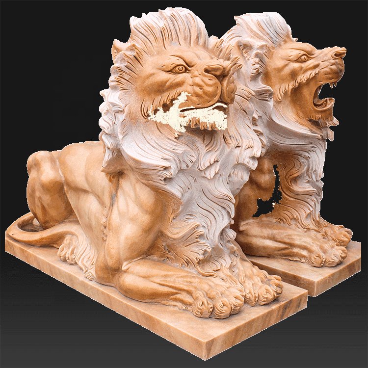 Custom stone garden decor products life size marble lion statue