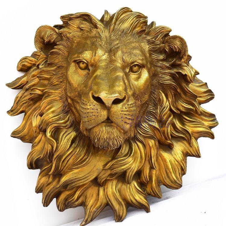 large size antique bronze door lion head sculpture