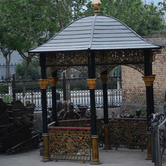antique metal round gazebo with metal roof