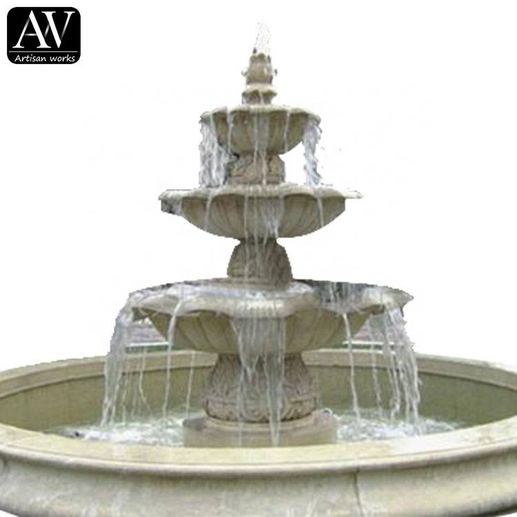 Large outdoor white marble decorative  garden 3 tier water fountains for sale