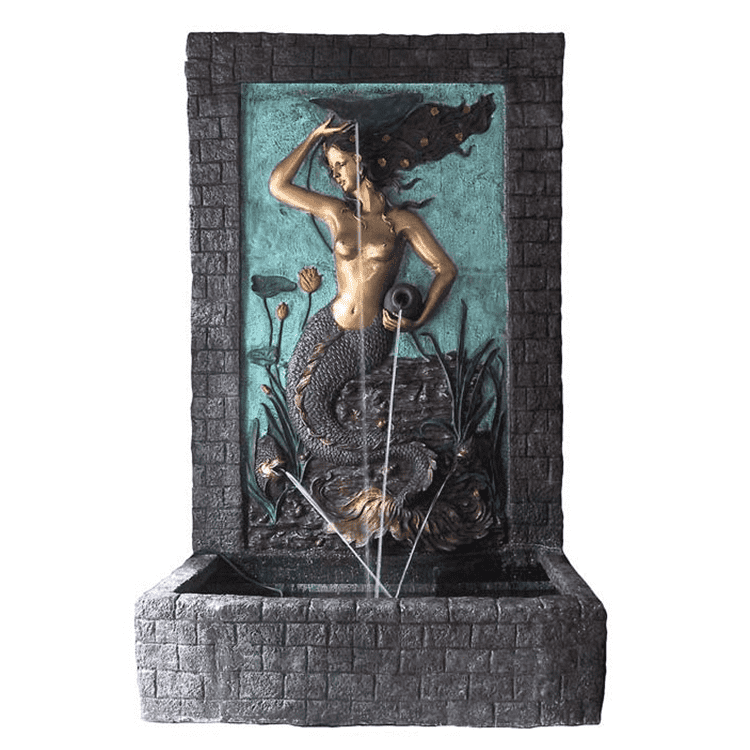 Modern bronze angle water wall fountains for decoration