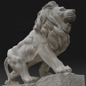 Customized outdoor large size marble stone lion sculpture