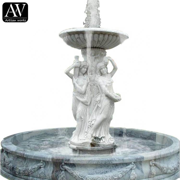 Factory direct sale large white big marble french garden fountains