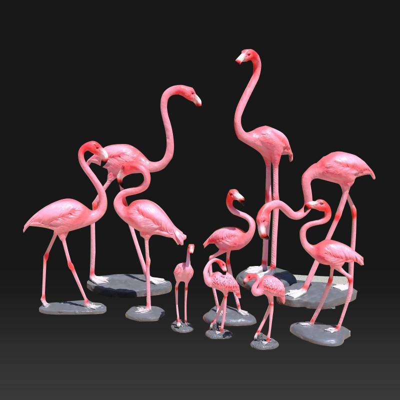 Indoor figure fiberglass flamingo sculpture for sale