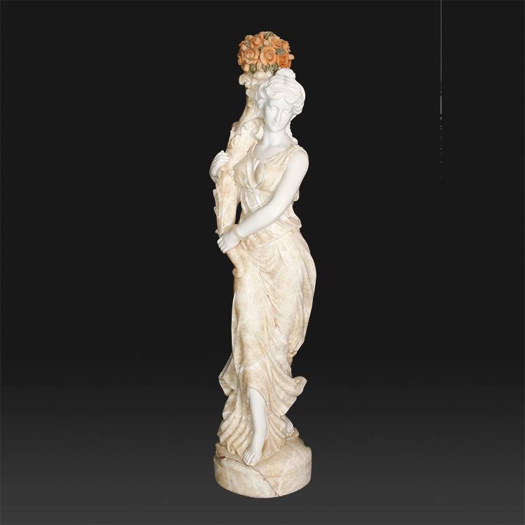OEM Customized Veil Sculpture Marble - Outdoor garden Decoration Bouquet girl marble statue – Atisan Works