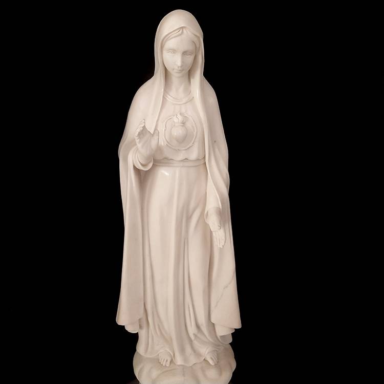 White natural stone figure sculpture virgin mary marble statue for sale
