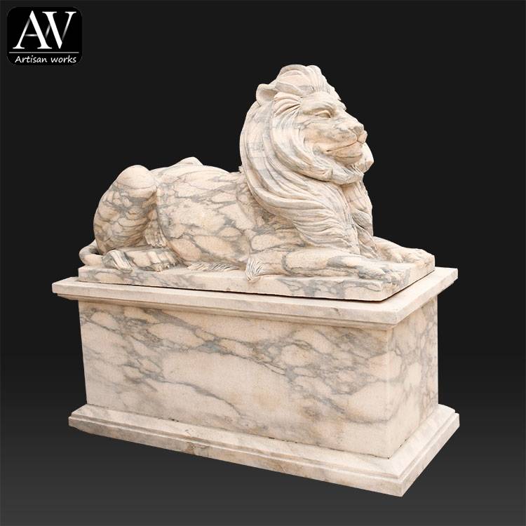 life size natural granite antique marble sleeping animal lion statues for sale