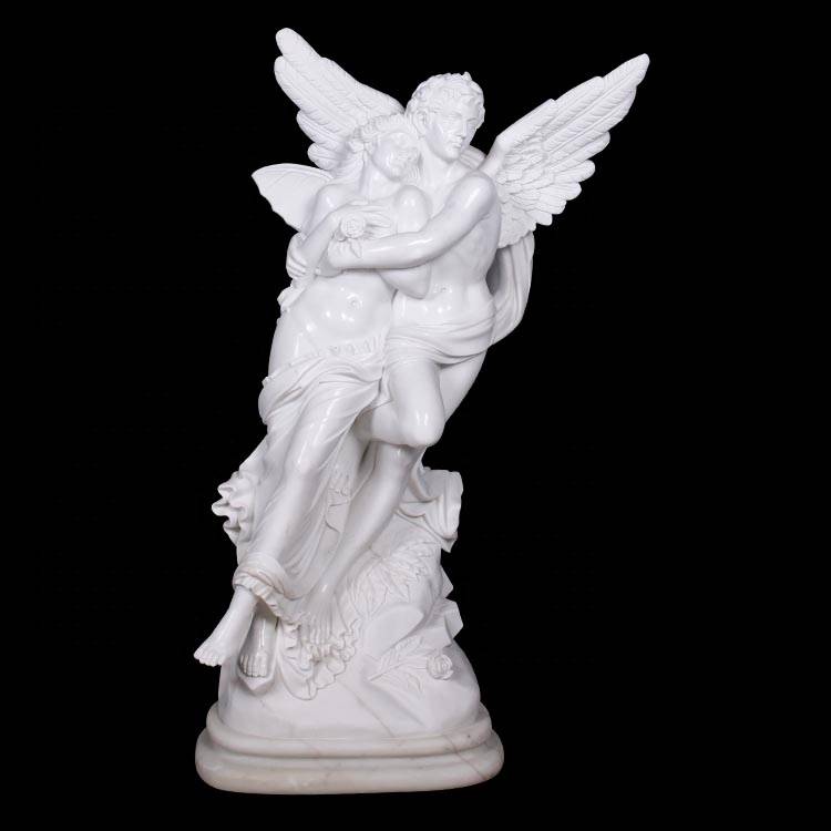 Best selling white decoration Cupid and Psyche marble sculptures