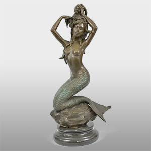 High Quality Life Size Antique Bronze  Mermaid Sculputre