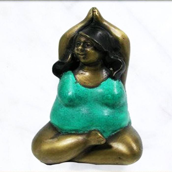Outdoor decoration casting metal figure sculpture life-size  bronze  fat lady statue for sale