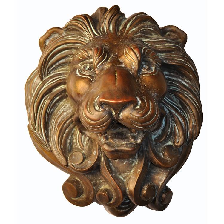 Animal bronze sculpture relief decoration brass lion head statue