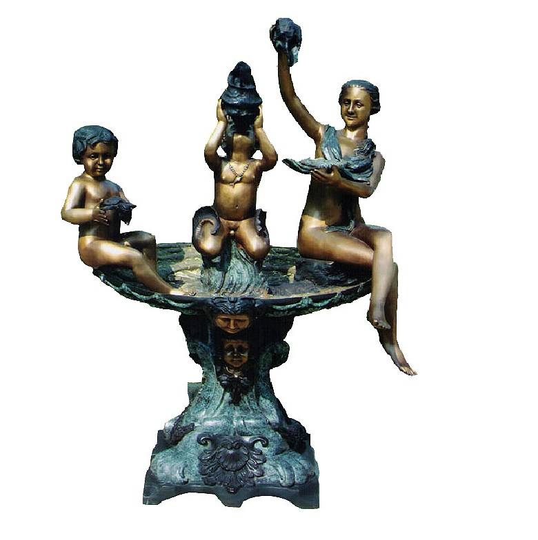 Big metal bronze Indoor Outdoor Garden Square Marble Waterfall Water Fountains for Statue