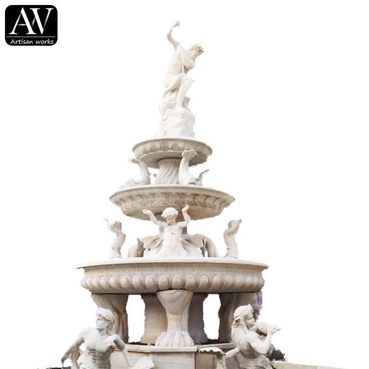 Classical outdoor large stone marble moroccan handmade fish fountain Featured Image
