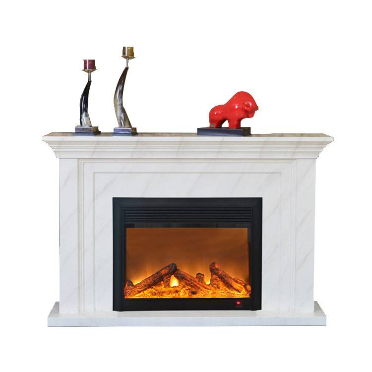 Free standing paramount fiberglass electric fireplace with heat