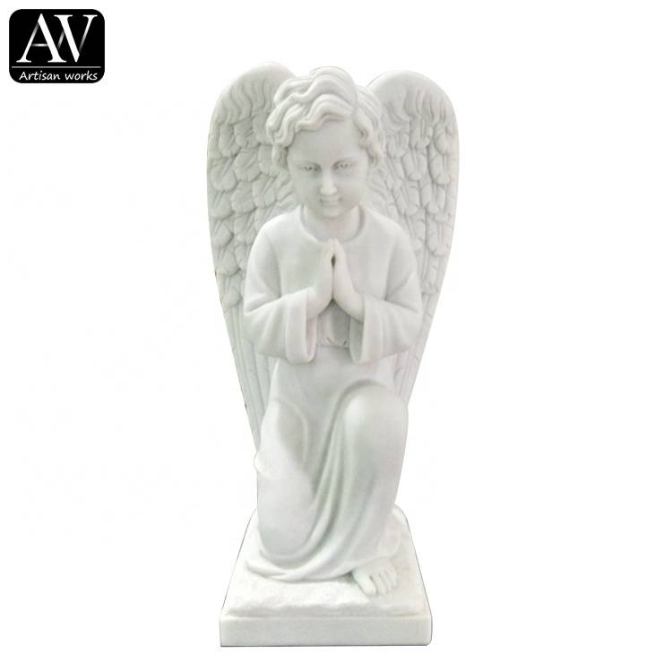 life size outdoor garden weeping angel sculpture marble stone angle statue