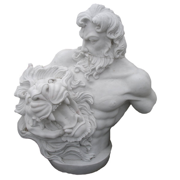 Super Lowest Price Garden Statues - 100% hand carved decoration stone sculpture life-size marble lord god Zeus bust statue – Atisan Works