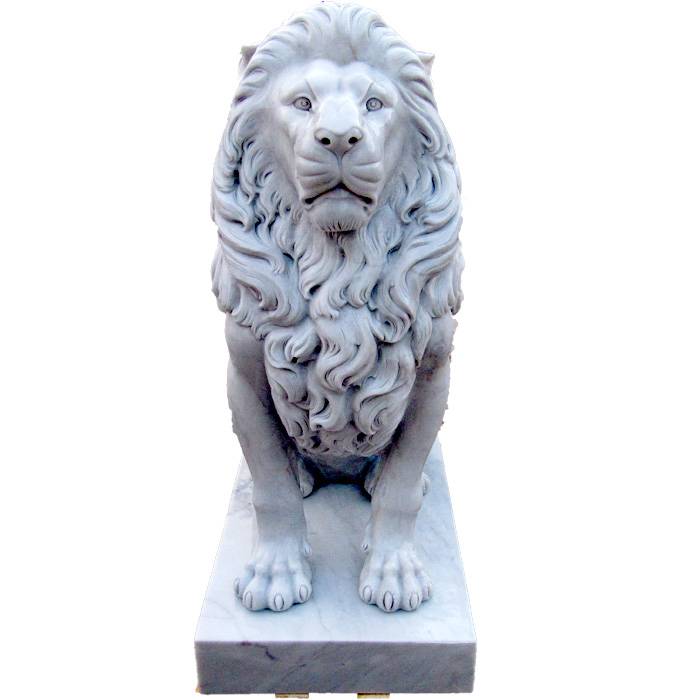 Big discounting Angel With Cross Statue - garden carved animal sculpture large stone white marble lions statues for sale – Atisan Works
