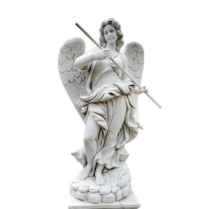 Life size marble garden decoration angel of wings for sale