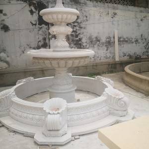 Modern natural stone garden used marble outdoor water fountains for sale