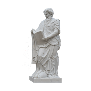 Religious  Marble  Saint Matthew Reading Book Statue For Sale