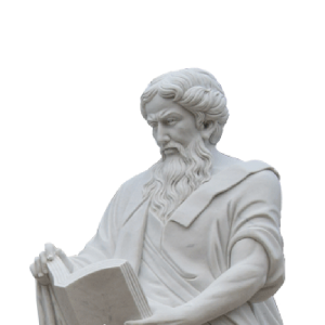 Religious  Marble  Saint Matthew Reading Book Statue For Sale