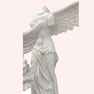 Custom Natural Marble Statue  Life Size Stone  winged Victory of Samothrace Sculpture