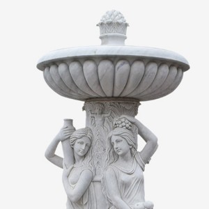 Customized Natural Stone Garden White Marble 2 layer  Fountain