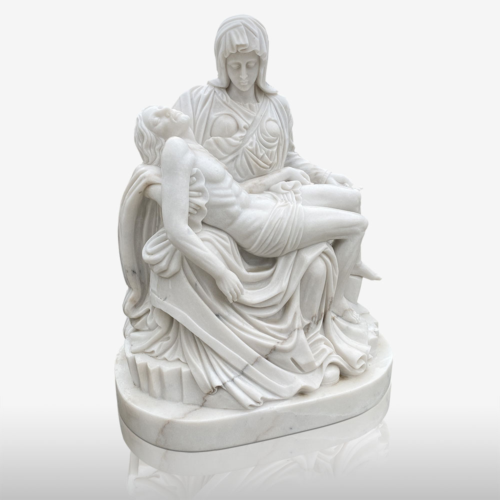Western style hand carved  holy family religious white marble Pieta statues for sale Featured Image