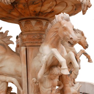 outdoor large size decration marble stone horse water fountain
