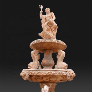 outdoor large size decration marble stone horse water fountain