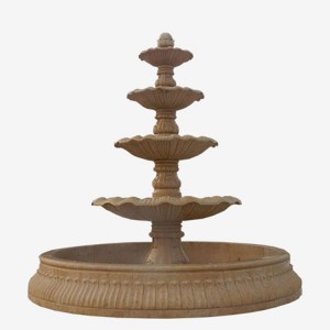 Outdoor Stone Four Tall 4 Tier Tall Fountain
