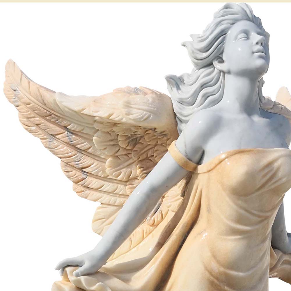 Custom Natural Marble Statue  Life Size Stone  winged goddess Sculpture Featured Image