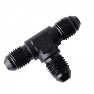 AN Flare Tee Fitting 8 AN Male Adapter Black