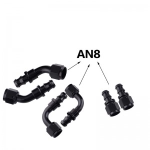Комплект резины NBR для топливного шланга 10 футов 8AN, черный