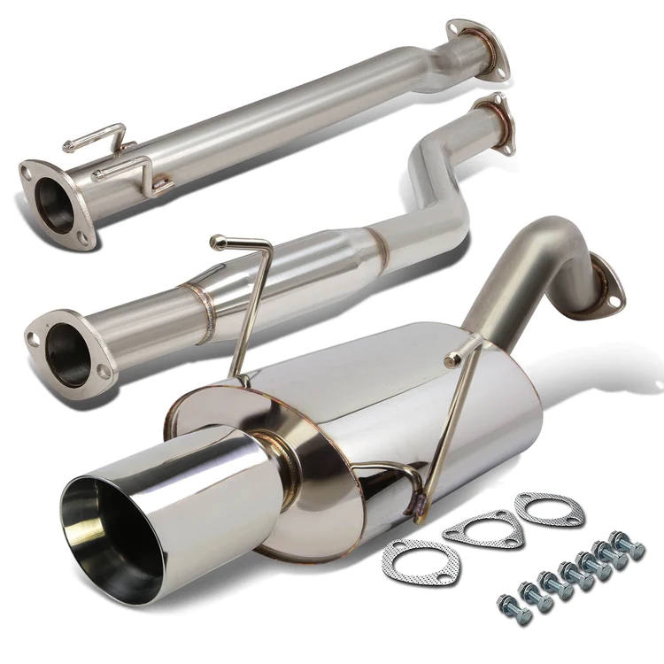Single Path 4″ Exhaust Muffler Tip Catback Exhaust for Honda 02-05 Civic Si EP3 HB Featured Image